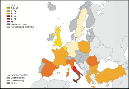 Prevalenza dell’infezione da HCV nelle aree meridionali ed insulari 